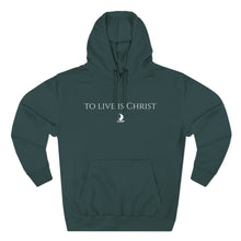 Load image into Gallery viewer, Christian 'To Live Is Christ' Hoodie – Minimal Faith Pullover
